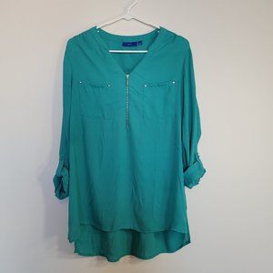 Flowy Turquoise Apt. 9 Long Sleeve Top